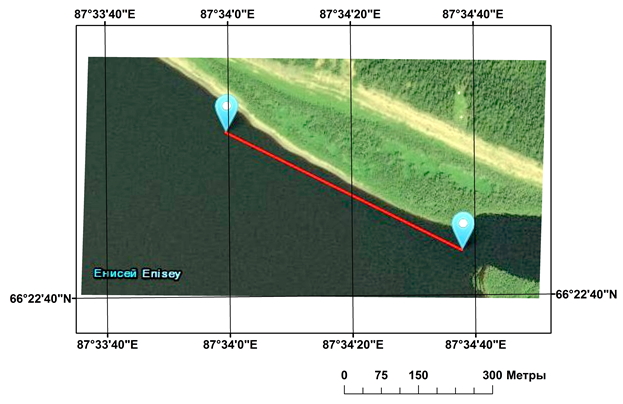 Обработка изображений с гидролокатора бокового обзора на примере одного участка нижнего течения реки Енисей