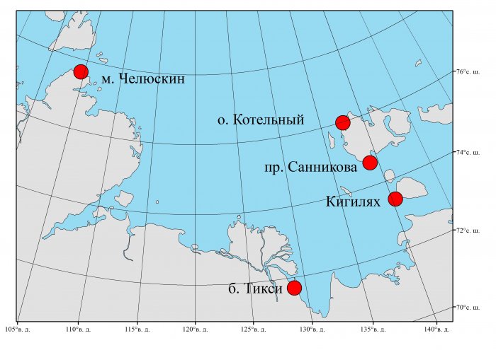 Многолетняя изменчивость толщины припая в море Лаптевых по данным полярных станций